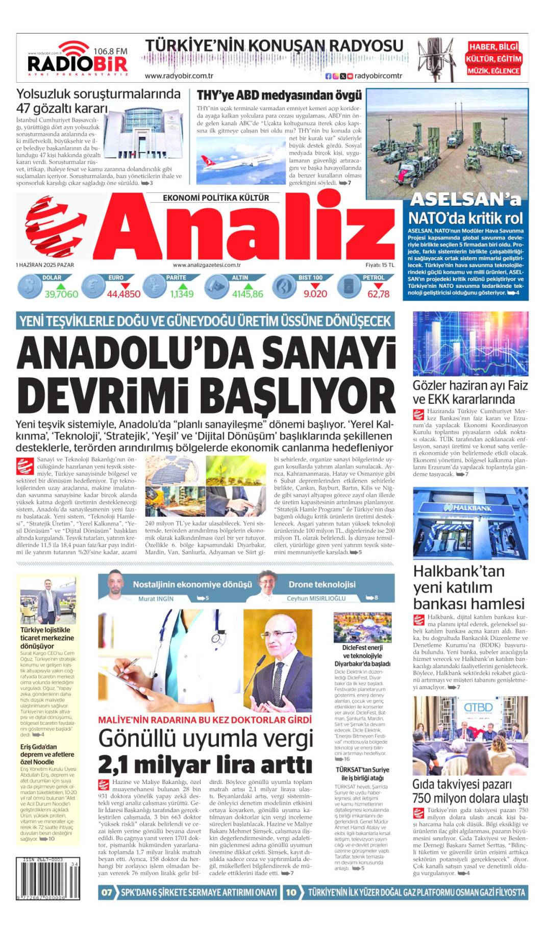 Analiz gazetesi manşeti