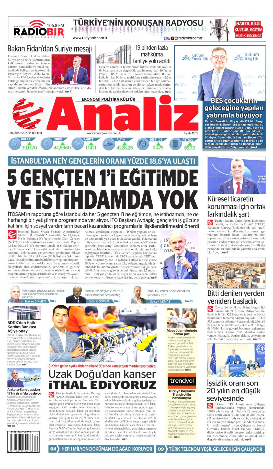 Gazeteler bugün ne yazdı? İşte 5 Haziran’ın manşetleri 13