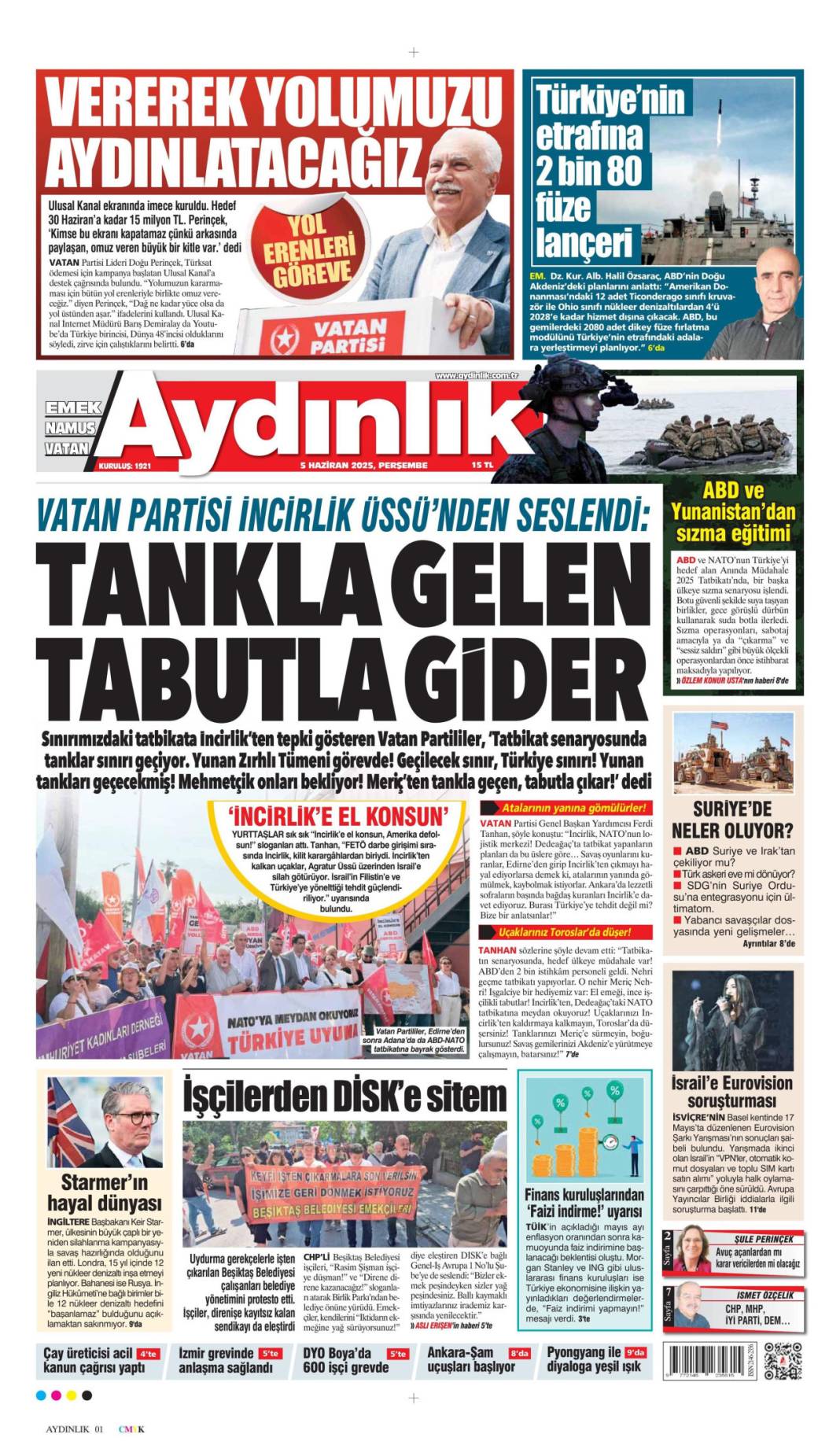 Gazeteler bugün ne yazdı? İşte 5 Haziran’ın manşetleri 15