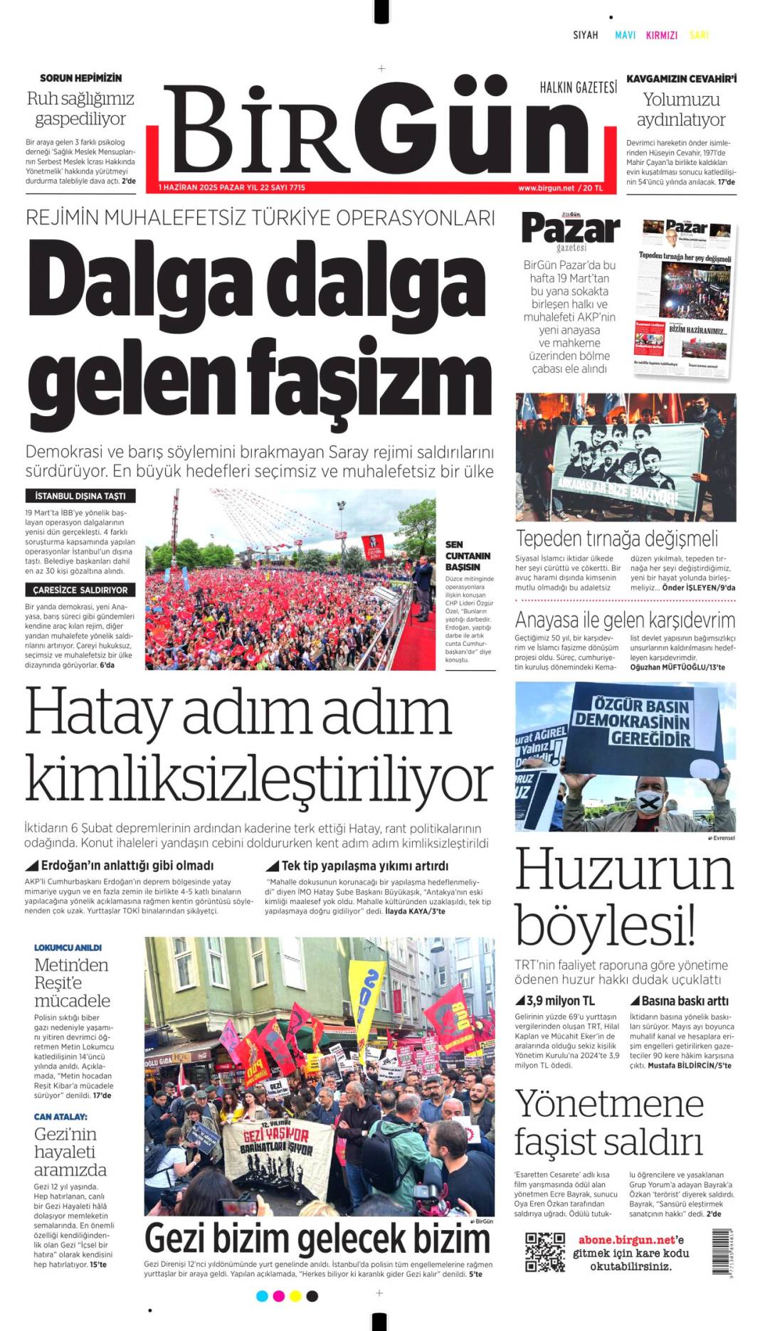 BirGün gazetesi manşeti