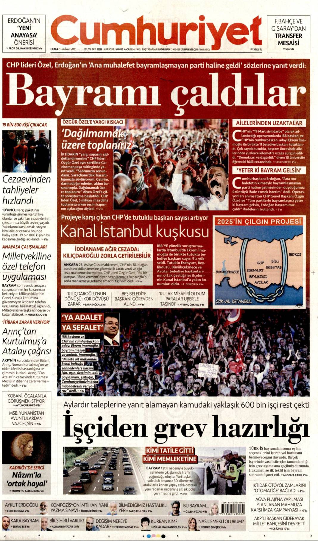 Bugün hangi gazete ne dedi? İşte 6 Haziran’ın manşetleri 1