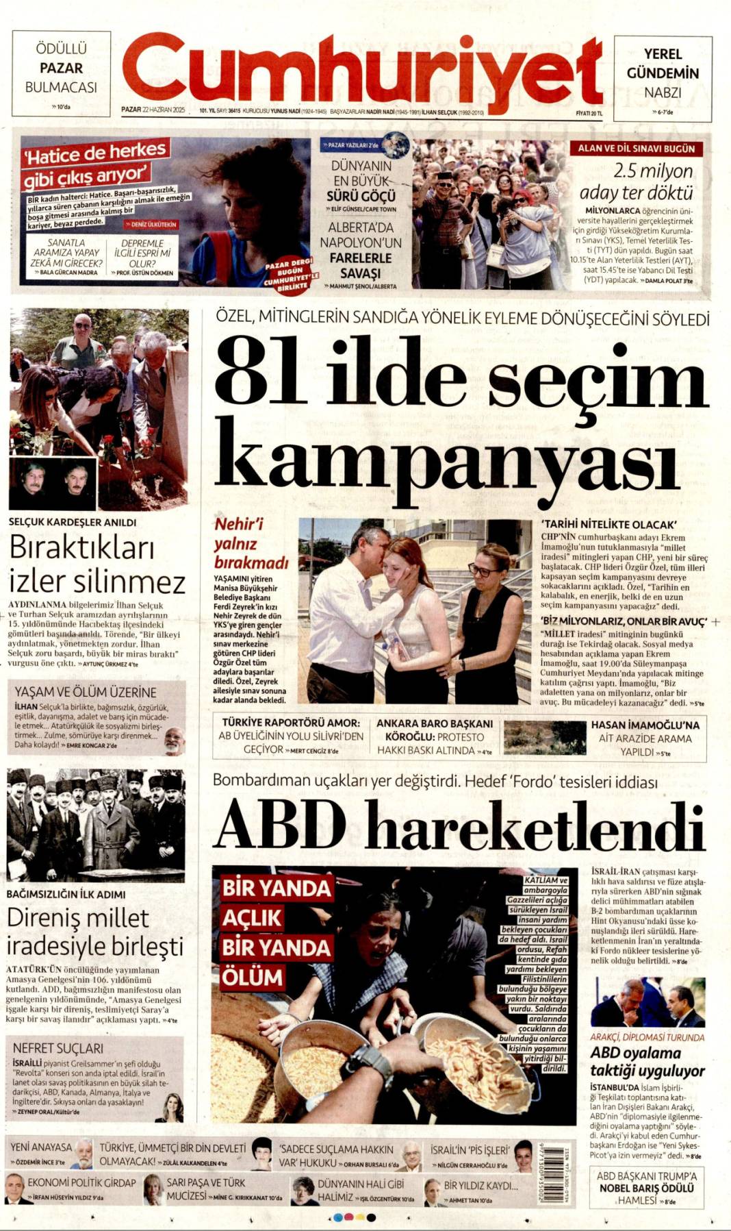 Türkiye'nin gündemi ne? İşte 22 Haziran manşetleri 1