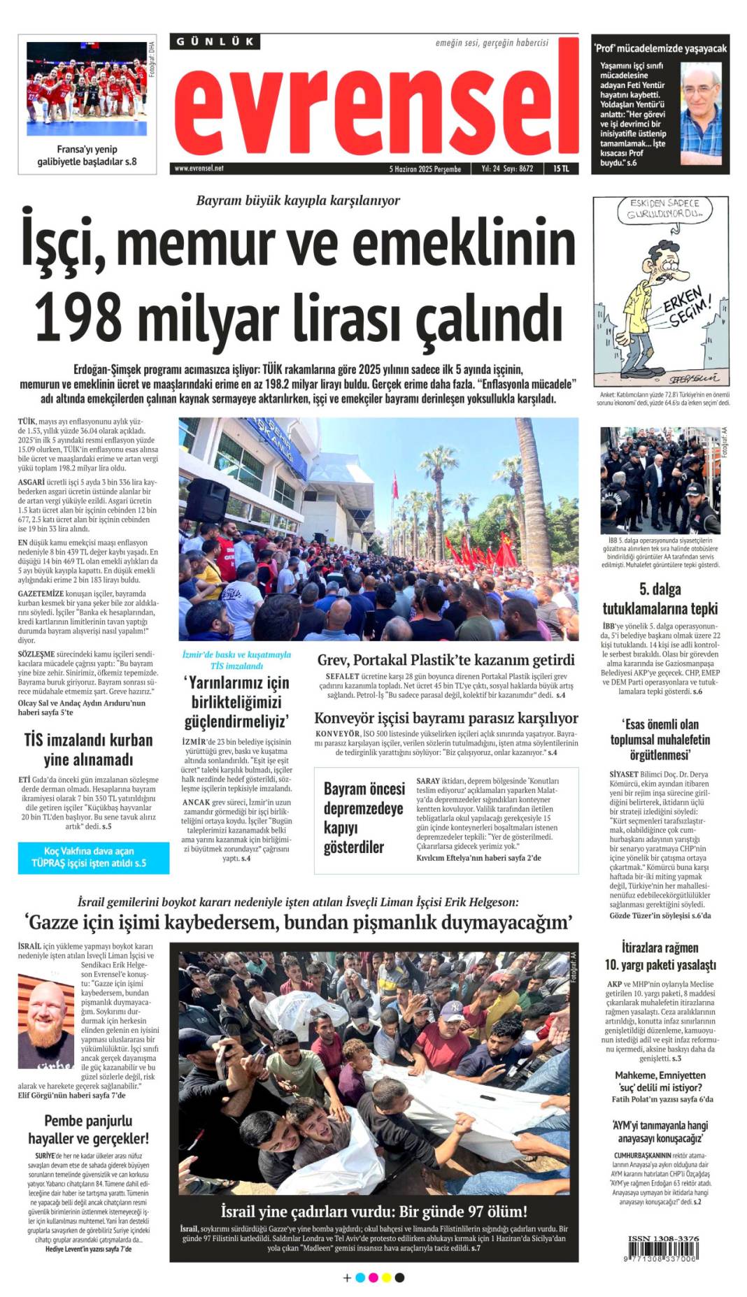 Gazeteler bugün ne yazdı? İşte 5 Haziran’ın manşetleri 9