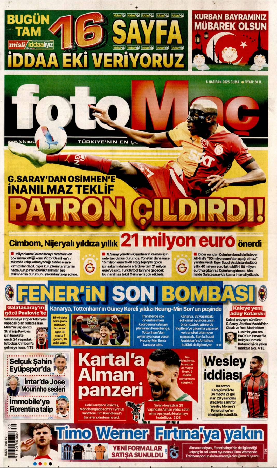 Bugün hangi gazete ne dedi? İşte 6 Haziran’ın manşetleri 14