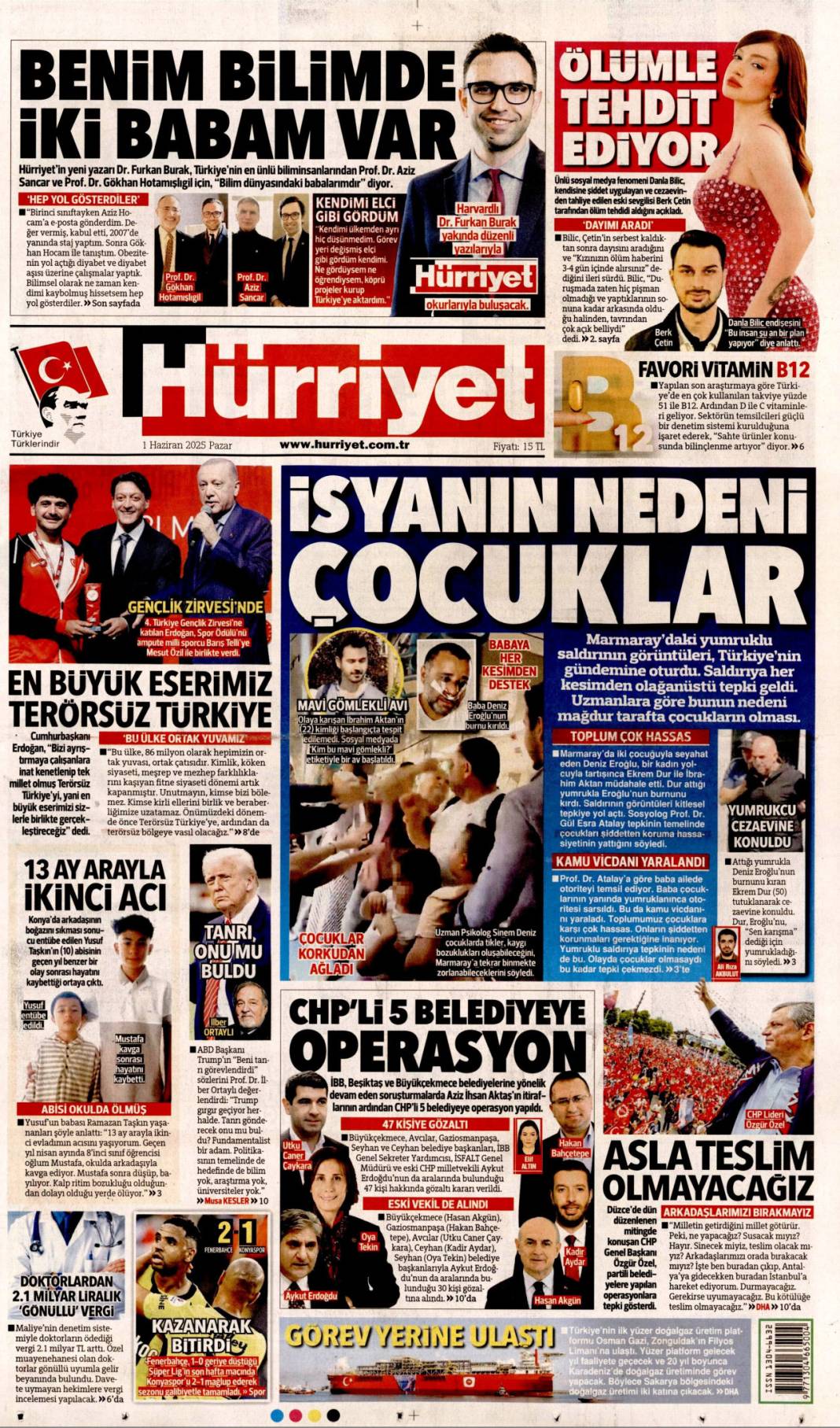 Hürriyet gazetesi manşeti