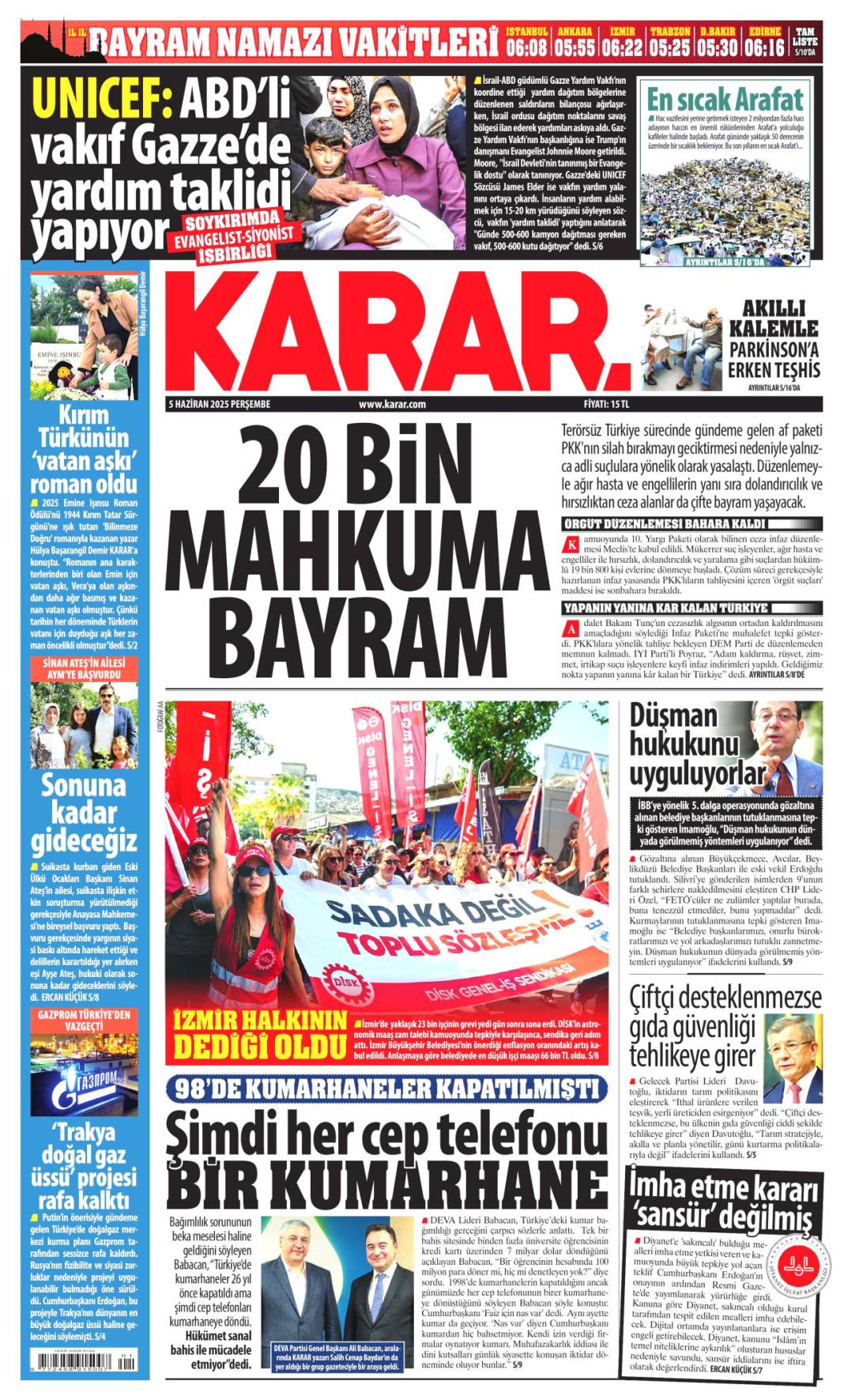 Gazeteler bugün ne yazdı? İşte 5 Haziran’ın manşetleri 18