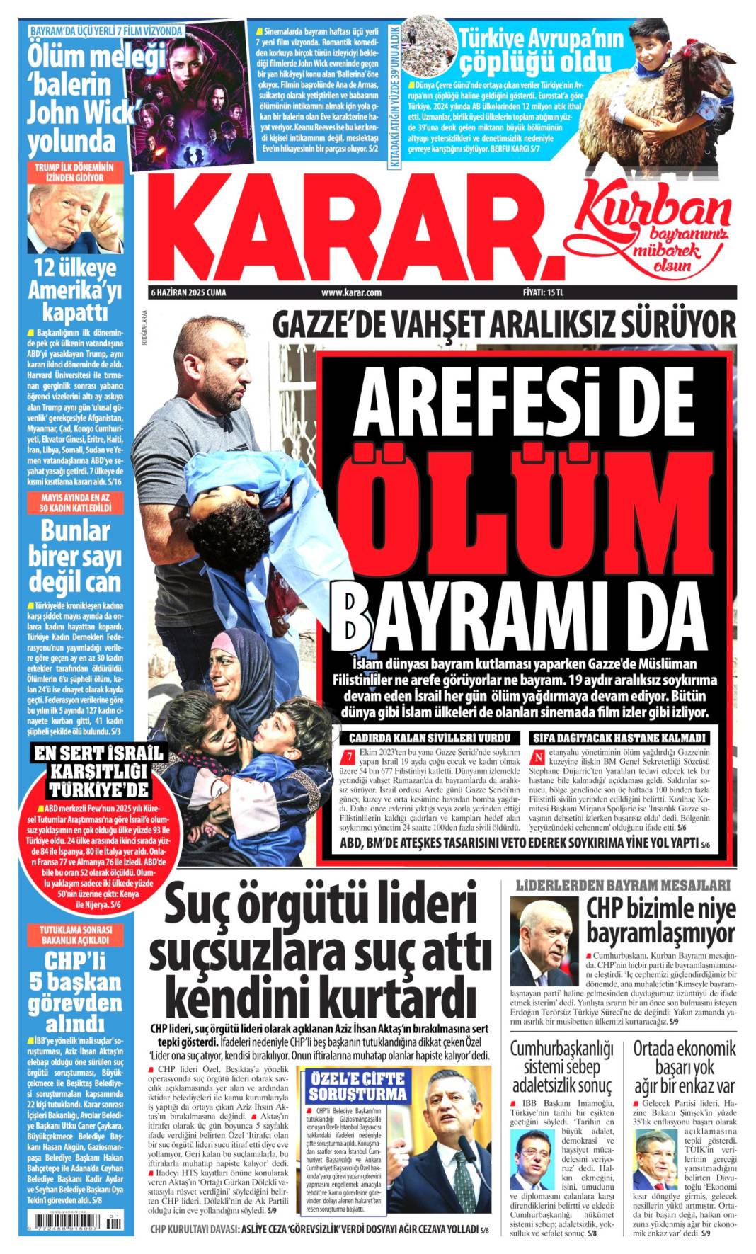 Bugün hangi gazete ne dedi? İşte 6 Haziran’ın manşetleri 15