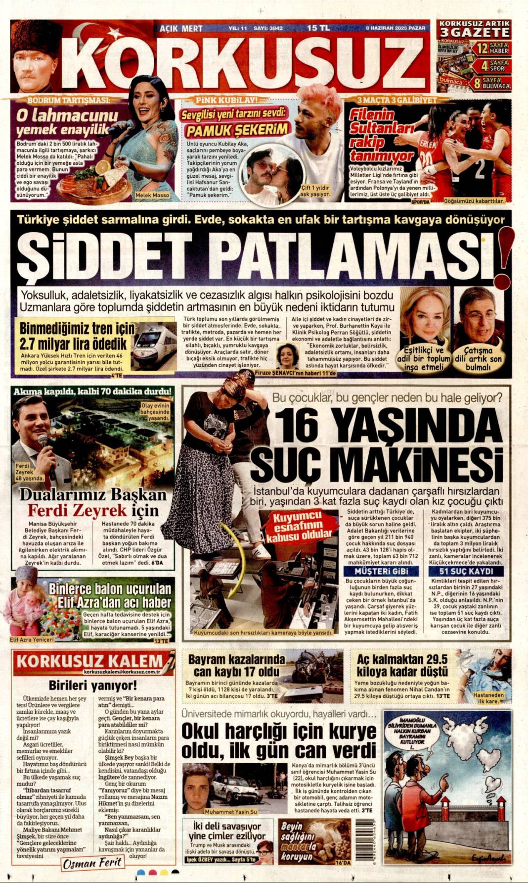 Günün manşetleri: 8 Haziran'da gazeteler hangi başlıkla çıktı? 15