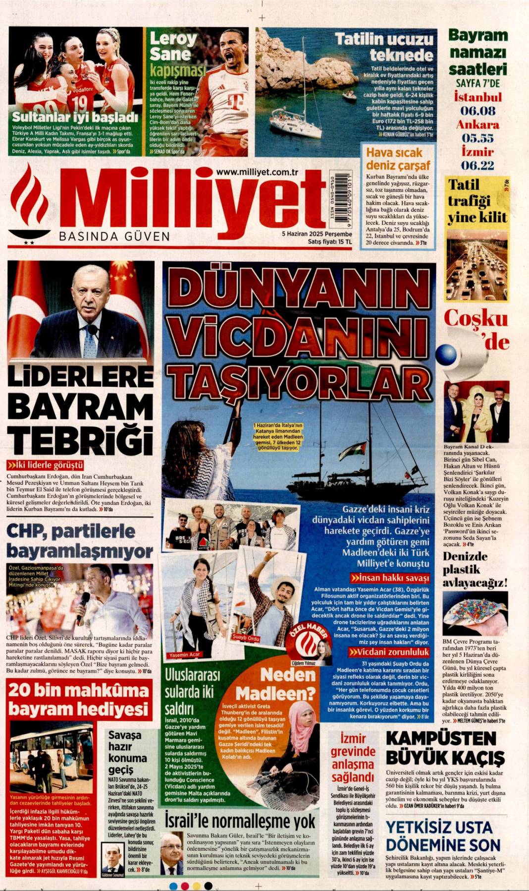 Gazeteler bugün ne yazdı? İşte 5 Haziran’ın manşetleri 4