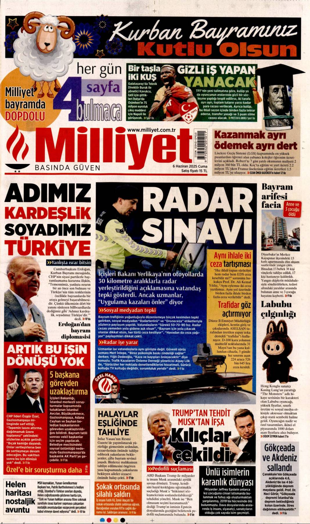Bugün hangi gazete ne dedi? İşte 6 Haziran’ın manşetleri 22