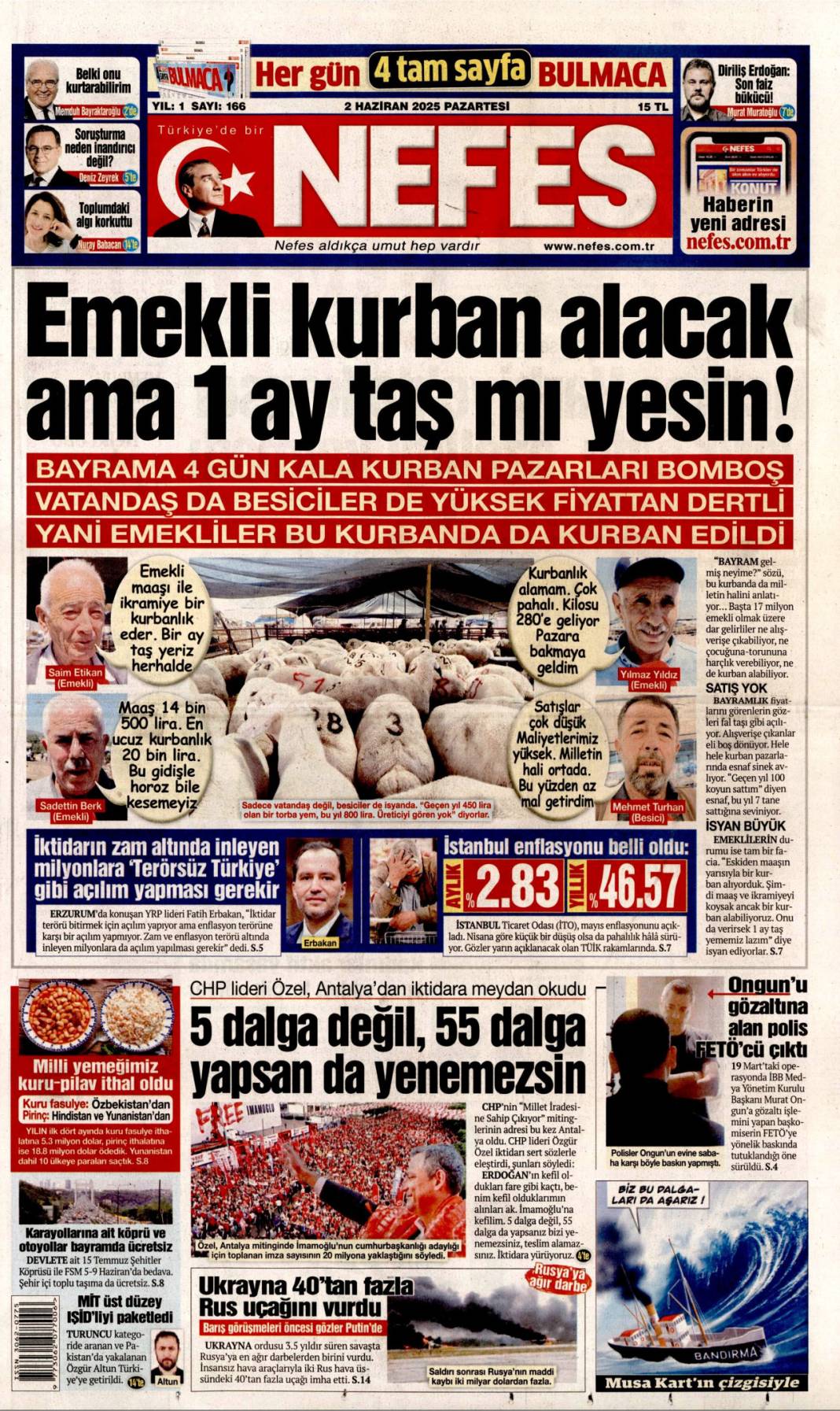 Gazeteler bugün ne yazdı? İşte 2 Haziran Pazartesi manşetleri... 8