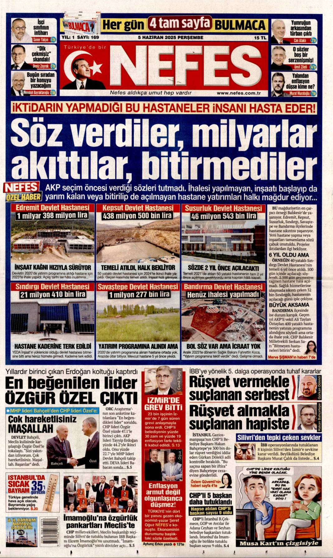 Gazeteler bugün ne yazdı? İşte 5 Haziran’ın manşetleri 3