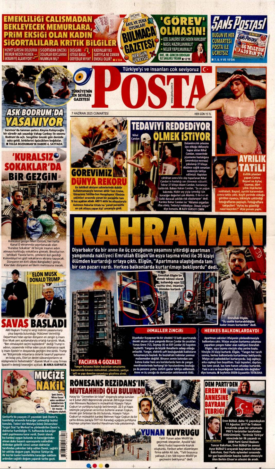 Bugün manşetlerde ne var? İşte 7 Haziran'ın dikkat çeken başlıkları 20