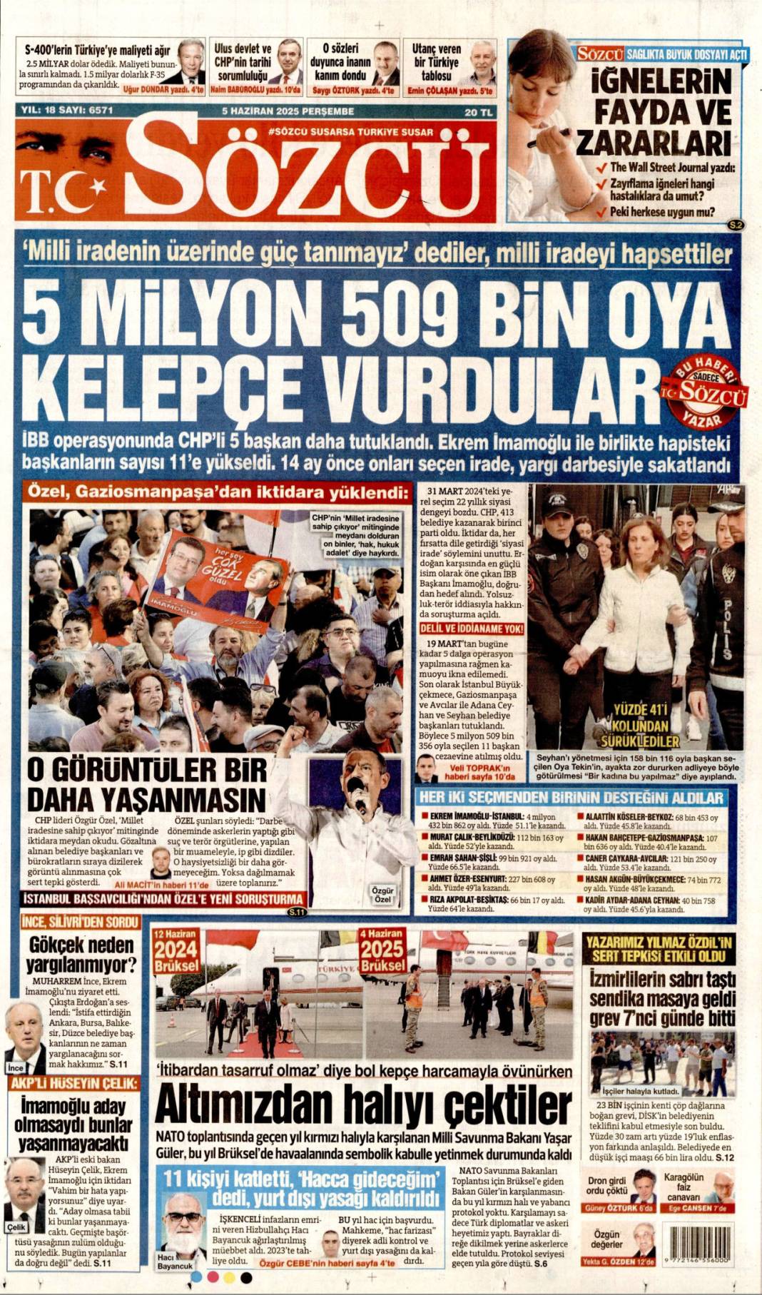 Gazeteler bugün ne yazdı? İşte 5 Haziran’ın manşetleri 11