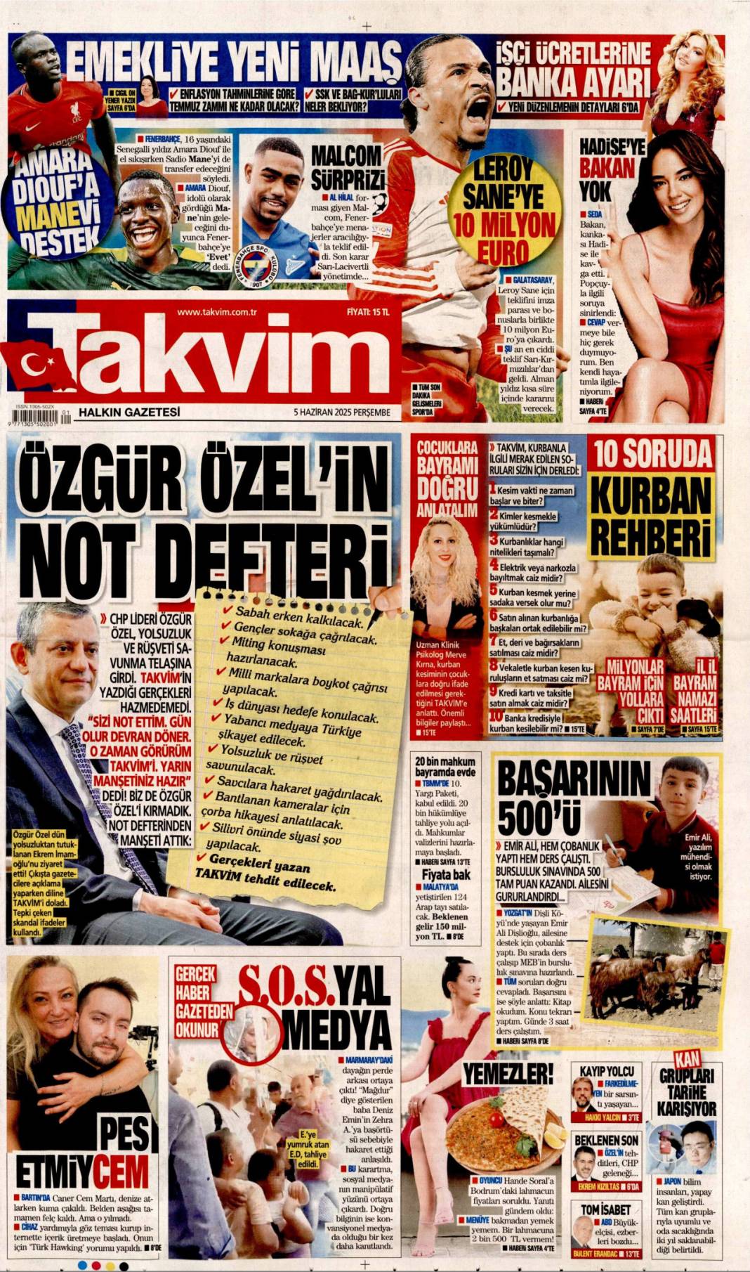 Gazeteler bugün ne yazdı? İşte 5 Haziran’ın manşetleri 22