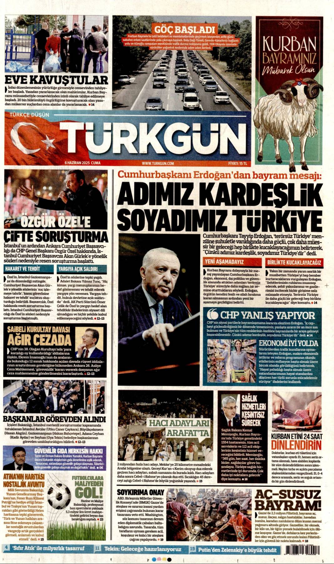 Bugün hangi gazete ne dedi? İşte 6 Haziran’ın manşetleri 20