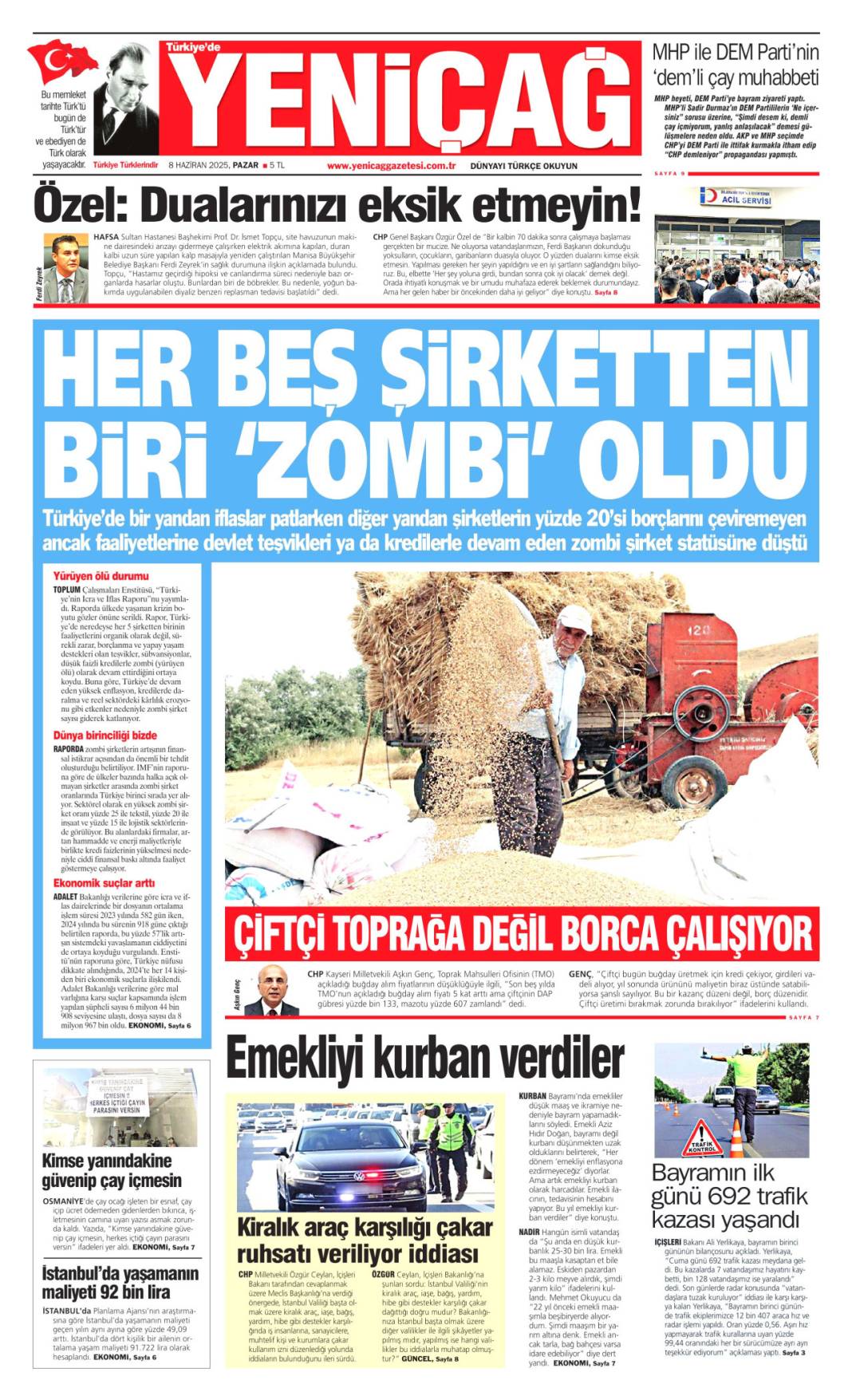 Günün manşetleri: 8 Haziran'da gazeteler hangi başlıkla çıktı? 20