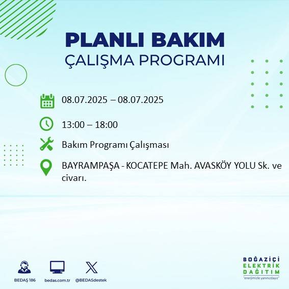 BEDAŞ’tan uyarı: Bu sokaklarda elektrik olmayacak! 32