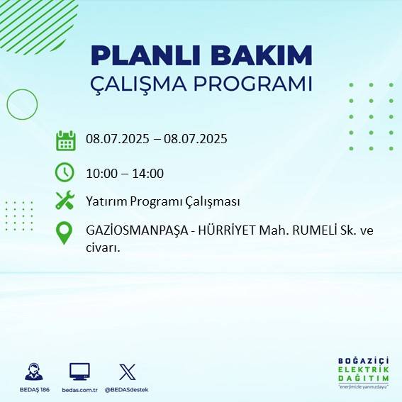 BEDAŞ’tan uyarı: Bu sokaklarda elektrik olmayacak! 59