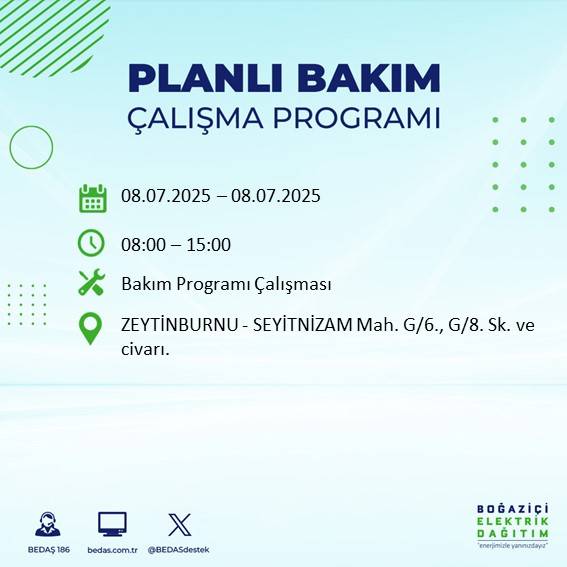 BEDAŞ’tan uyarı: Bu sokaklarda elektrik olmayacak! 93