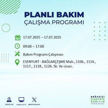 İstanbul karanlığa gömülecek: BEDAŞ saatini açıkladı 37