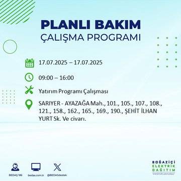 İstanbul karanlığa gömülecek: BEDAŞ saatini açıkladı 20