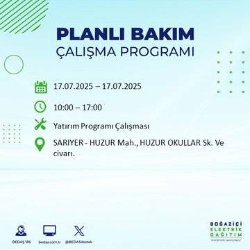 İstanbul karanlığa gömülecek: BEDAŞ saatini açıkladı 11