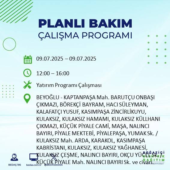 BEDAŞ uyardı: Yarın bu ilçelerde elektrik kesilecek! 44