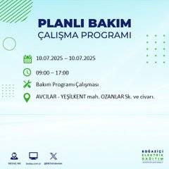 İstanbul’da elektrik kesintisi alarmı! Hangi semtler etkilenecek? 81
