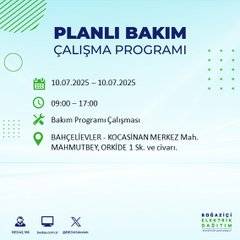 İstanbul’da elektrik kesintisi alarmı! Hangi semtler etkilenecek? 69