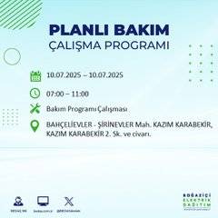 İstanbul’da elektrik kesintisi alarmı! Hangi semtler etkilenecek? 67