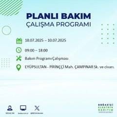 İstanbul’da elektrik kesintisi alarmı! Hangi semtler etkilenecek? 10