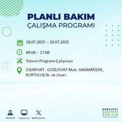 İstanbul’da elektrik kesintisi alarmı! Hangi semtler etkilenecek? 43