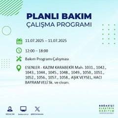 İstanbul’da planlı elektrik kesintisi! BEDAŞ saat ve sokak verdi 74