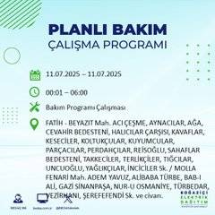 İstanbul’da planlı elektrik kesintisi! BEDAŞ saat ve sokak verdi 82