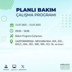 İstanbul’da planlı elektrik kesintisi! BEDAŞ saat ve sokak verdi 64
