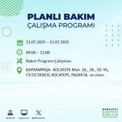 İstanbul’da planlı elektrik kesintisi! BEDAŞ saat ve sokak verdi 30