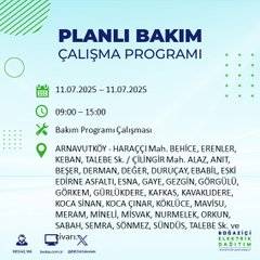 İstanbul’da planlı elektrik kesintisi! BEDAŞ saat ve sokak verdi 19