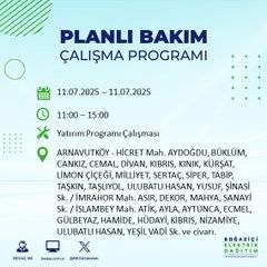 İstanbul’da planlı elektrik kesintisi! BEDAŞ saat ve sokak verdi 15