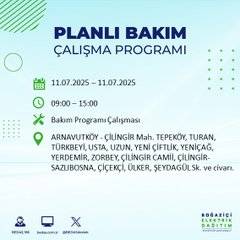 İstanbul’da planlı elektrik kesintisi! BEDAŞ saat ve sokak verdi 9