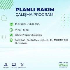İstanbul’da planlı elektrik kesintisi! BEDAŞ saat ve sokak verdi 26