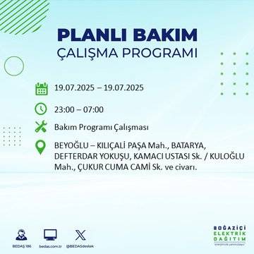 İstanbul'da elektrik kesintisi olacak ilçeler belli oldu 2