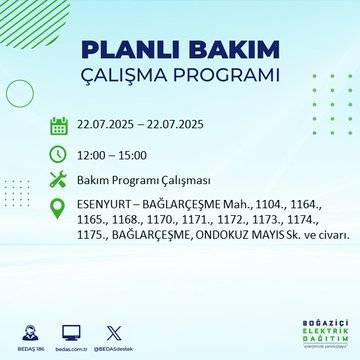 İstanbul’u karanlık bekliyor: Elektrikler bu saatlerde kesilecek 3