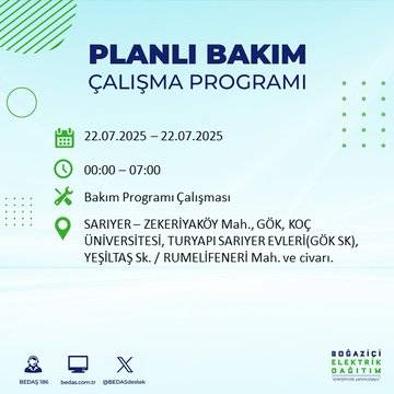 İstanbul’u karanlık bekliyor: Elektrikler bu saatlerde kesilecek 18