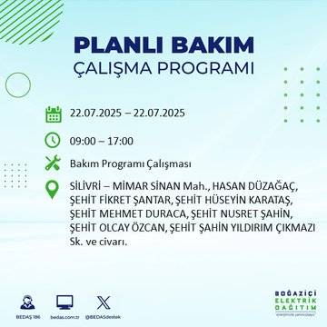 İstanbul’u karanlık bekliyor: Elektrikler bu saatlerde kesilecek 16