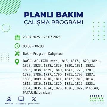 İstanbul’da elektrik kesintisi alarmı! Hangi semtler etkilenecek? 64