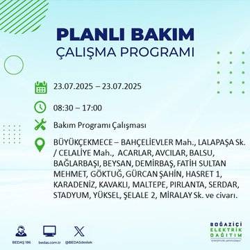 İstanbul’da elektrik kesintisi alarmı! Hangi semtler etkilenecek? 19