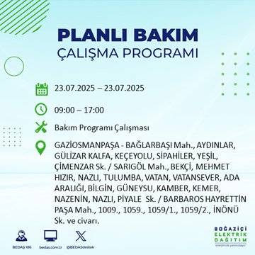 İstanbul’da elektrik kesintisi alarmı! Hangi semtler etkilenecek? 25