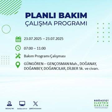 İstanbul’da elektrik kesintisi alarmı! Hangi semtler etkilenecek? 24