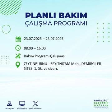 İstanbul’da elektrik kesintisi alarmı! Hangi semtler etkilenecek? 3